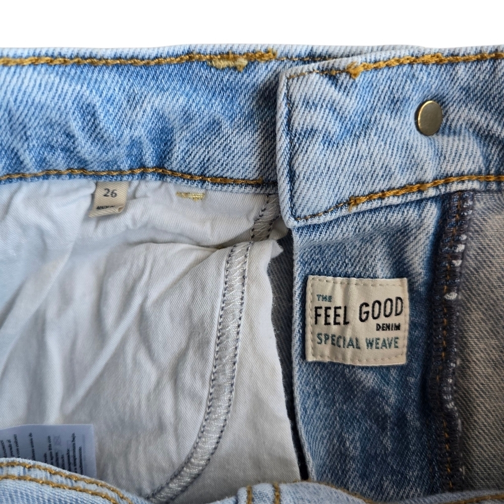 Faherty Organic Cotton Slim Straight Denim Jeans Light Wash, Size 26 - Picture 9 of 14